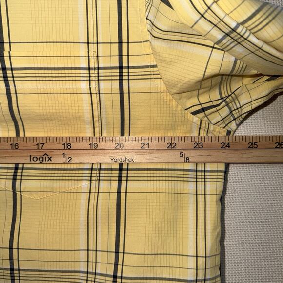 Eddie Bauer Shirt Men's XLT Yellow Plaid Long Sleeve Button Up Pockets - Picture 6 of 8